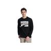 Puma Sweter męski z nadrukiem literowym, z okrągłym dekoltem, z długim rękawem, bluza amerykańska, czarny 580905-06