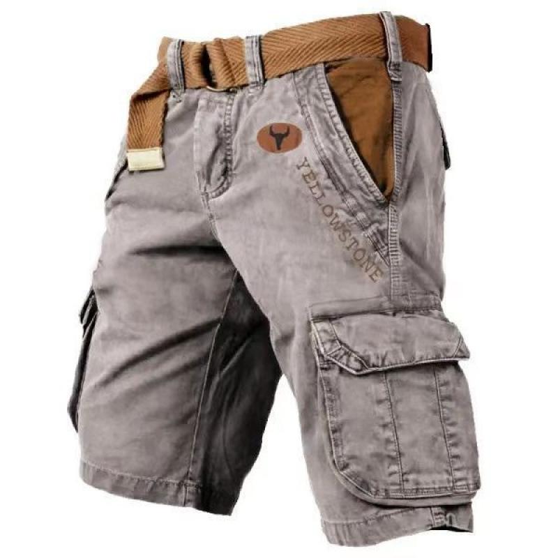 MY OWN STYLE Heren Cargo Shorts Print Meerdere Zakken Knielengte Casual Outdoor Tactische Wandelshorts 3XL