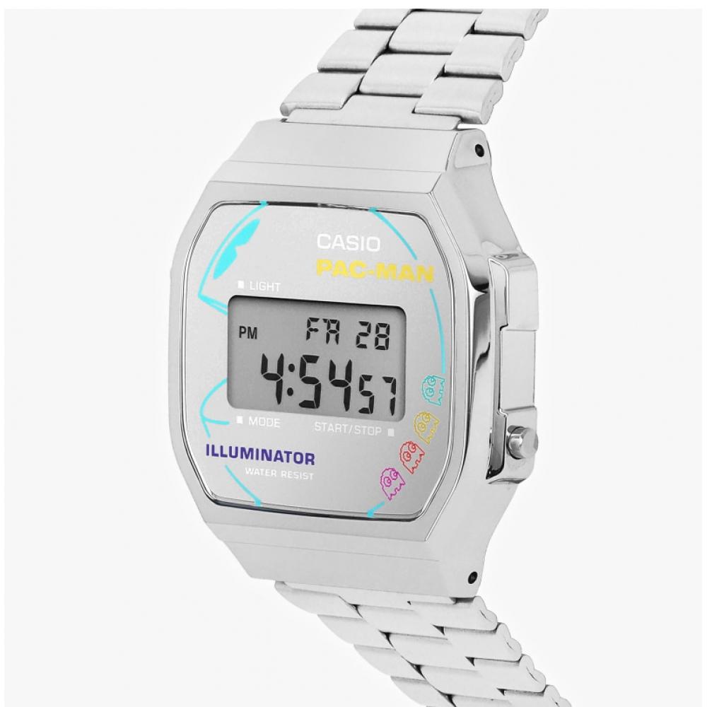 Casio A168wepc 7adr  A168wepc 7a  Pac Man Digital Square Vintage Retro Metal Watch