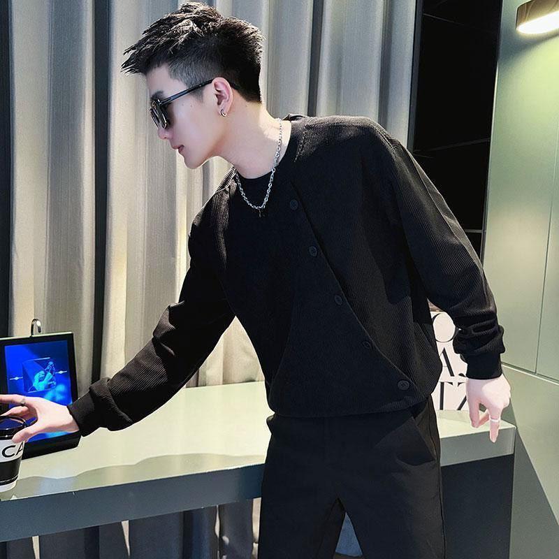 

Men s Trendy Heavyweight Sweatshirt: Handsome Casual Autumn Round Neck Long Sleeve T-shirt Jacket XL (Height: 170-175cm, Weight: 115-135kg)