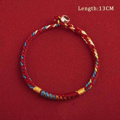 Pulsera tibetana hecha a mano con hilo de colores, amuleto de la suerte, pulsera de cuerda, brazaletes para mujeres y hombres, pulseras de hilo rojo con nudos.