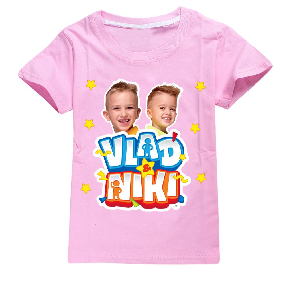 Children Cute Vlad Niki Clothes Kids Summer Fashion T-shirt Baby Boys Cartoon Tshirts Toddler Girls Short Sleeve Casual Tops