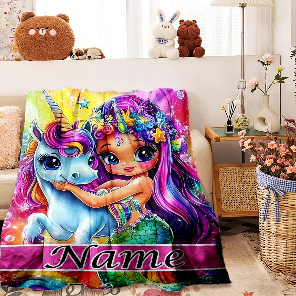 Customize Your Name Outdoor Blanket Birthday Princess Theme Soft And Comfortable Allseason Multipurpose Blanket For Travel Camping Picnics Sofa Office