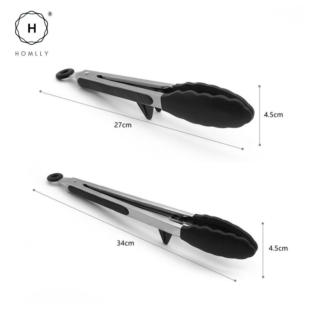 Homlly Tonii 9  & 12  Kitchen Food Tongs with Silicone Tips
