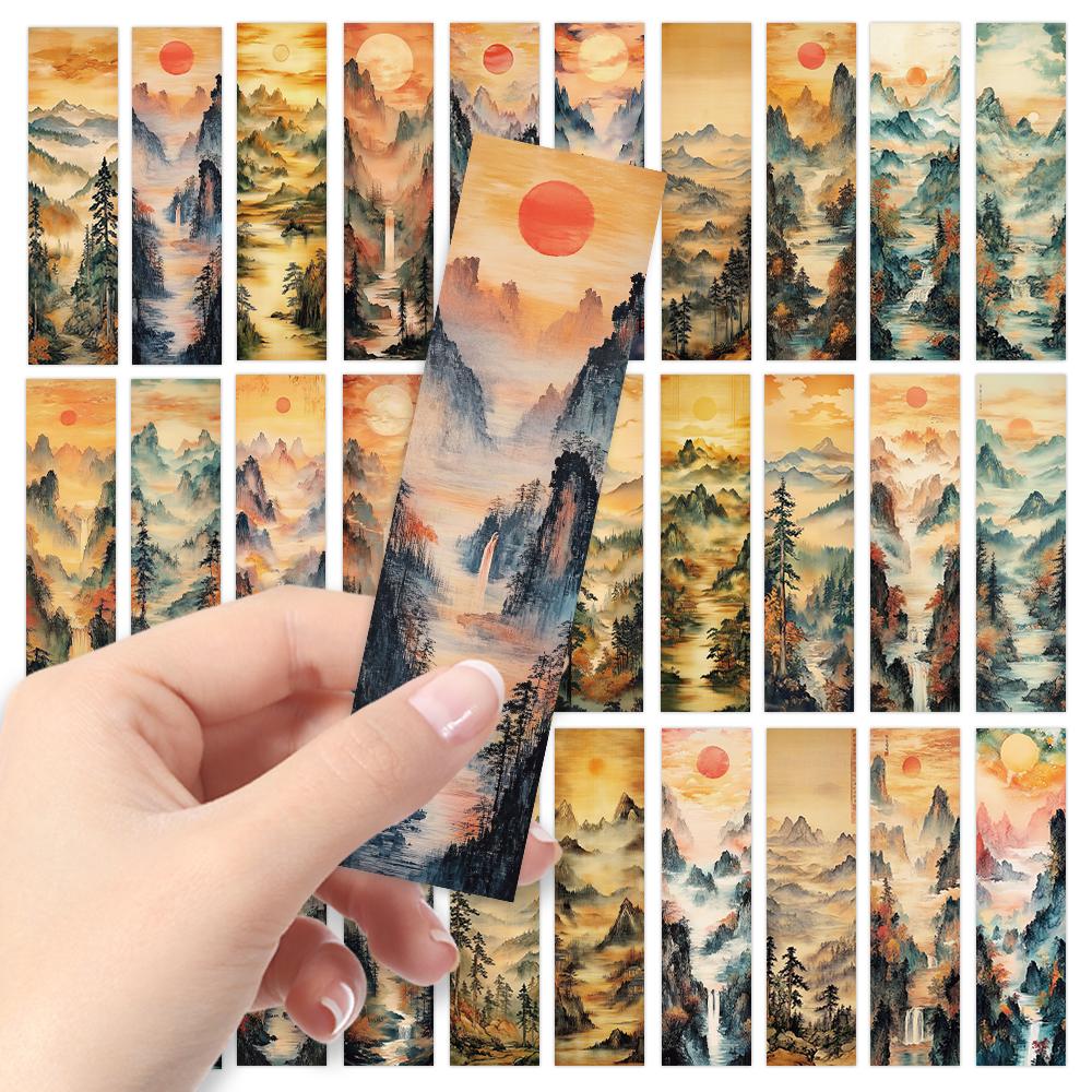 

32 шт., Закладка с чернильным пейзажем, подходит для сезона возвращения в школу, Рождества, Хэллоуина, учителей, читателей и дней рождения.