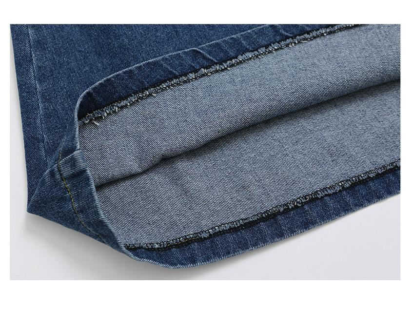 Jesienny szyk Zestaw dwuczęściowy kurtka dżinsowa w stylu koreańskim i spódnica midi