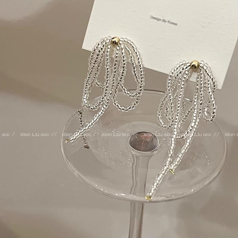 

Versatile Fairy Crystal Tassel Stud Earrings for Women - Trendy Niche Design