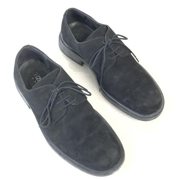 Made In France KENZO Suede Plain Toe Leather Dress Shoes Men’s 41 25.5-26.0 Black Vintage