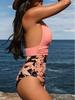 Halterneck Ruffled Backless One-Piece Swimsuit for Women
