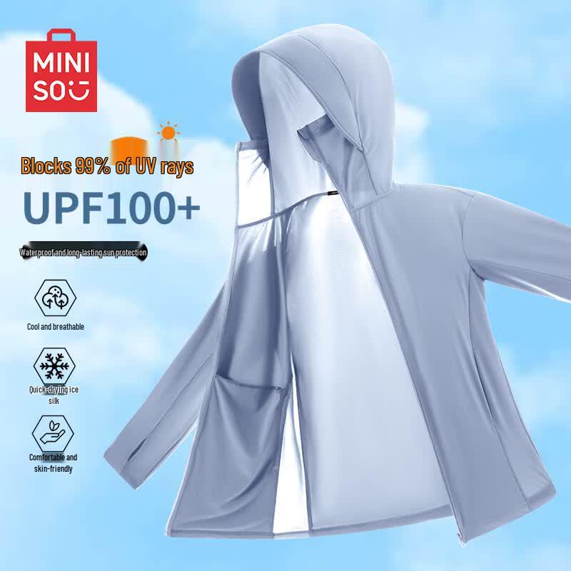 MINISO Men's Ice Silk Cooling UPF100+ Sun Protection Hoodie