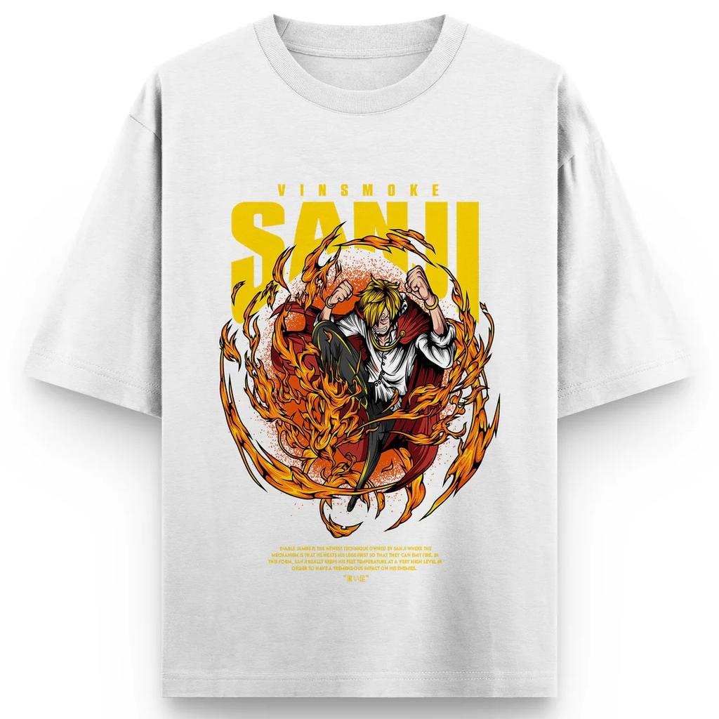 One Piece Anime Sanji Printing Cotton Tshirt Unisex And Unisex Harajuku Trend Y2k Casual Summer Absorb Sweat Tshirt