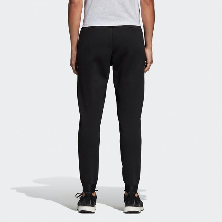 Adidas Simple Mid-Waist Knitted Sports Pants Women Bottoms Black DU0014
