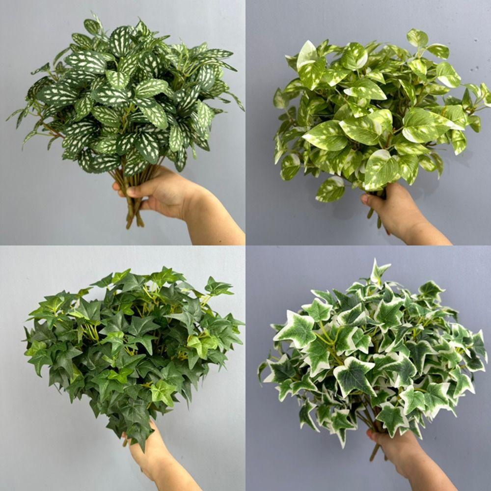 8 Heads Fake Plastic Plants Realistic Faux Plants Simulation Greenery  Home Living Room Decor