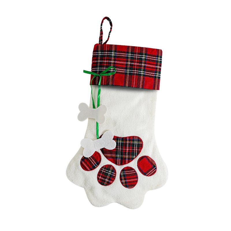

1/2pcs Personalized Christmas Stockings with Name, Christmas Decoration Gifts for Family, Santa, Holiday, Pet, Dog Paw Stockings one size fits all