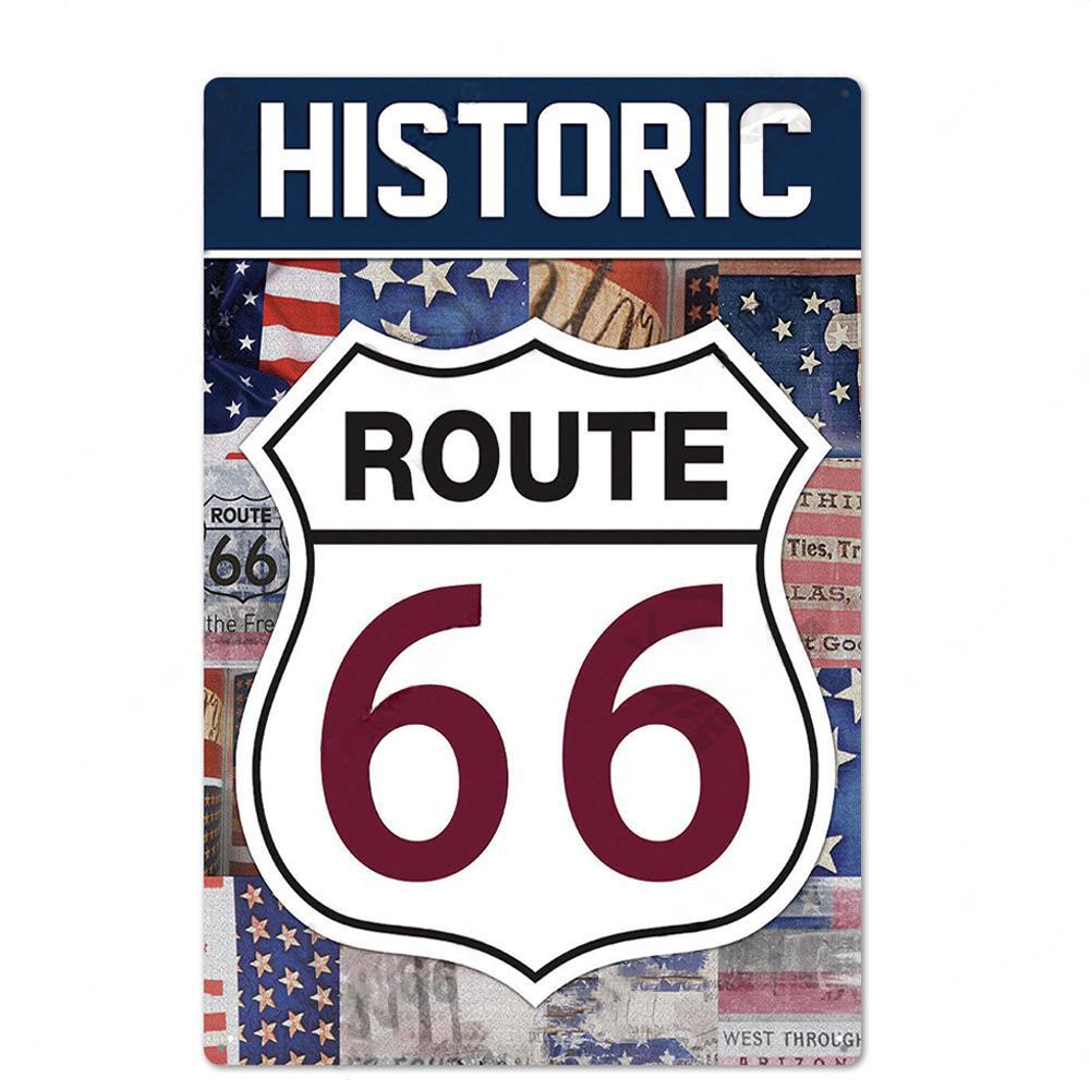 Vintage Metal Tin Signs Route 66 Posters Decor Metal Sign Plaque Vintage Retro Garage Wall Decor Fo Bar Club