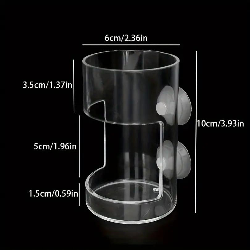 1pc Transparent Round Aquarium Feeder Bowl Aquarium Acrylic Fish Feeder Wall-Mounted Fish Feeding Tube Gardening Accessories