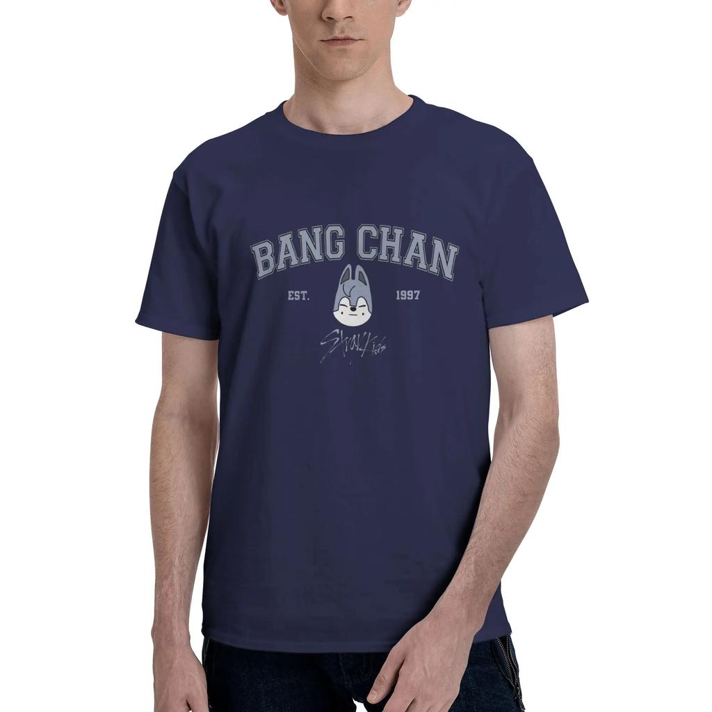 Bang Chan Men TShirt Oversized T Shirts Mens ONeck Cotton Tees Short Summer Male