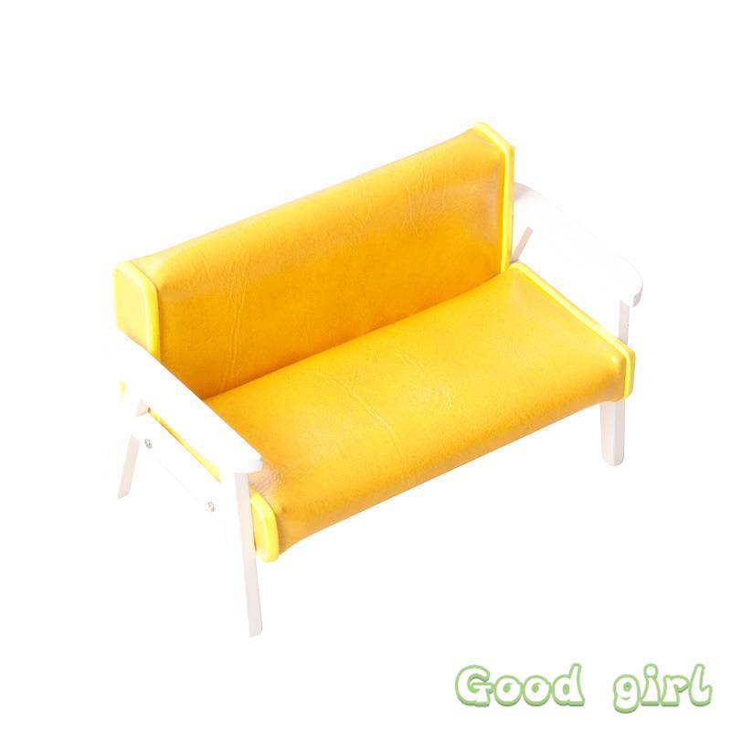 1/12 Dollhouse Miniature Furniture Leather Sofa Single/Double Chair Model Doll Home Living Room Decor Accessor Children Toy Gift