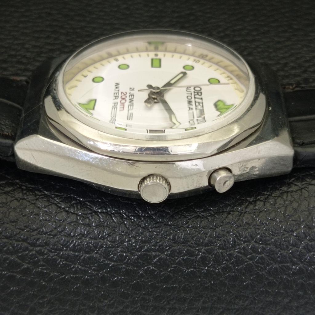 VINTAGE ORIENT AUTOMATIC 46941 JAPAN MENS WHITE COLOR DIAL WATCH A700644-5 R204-a700644