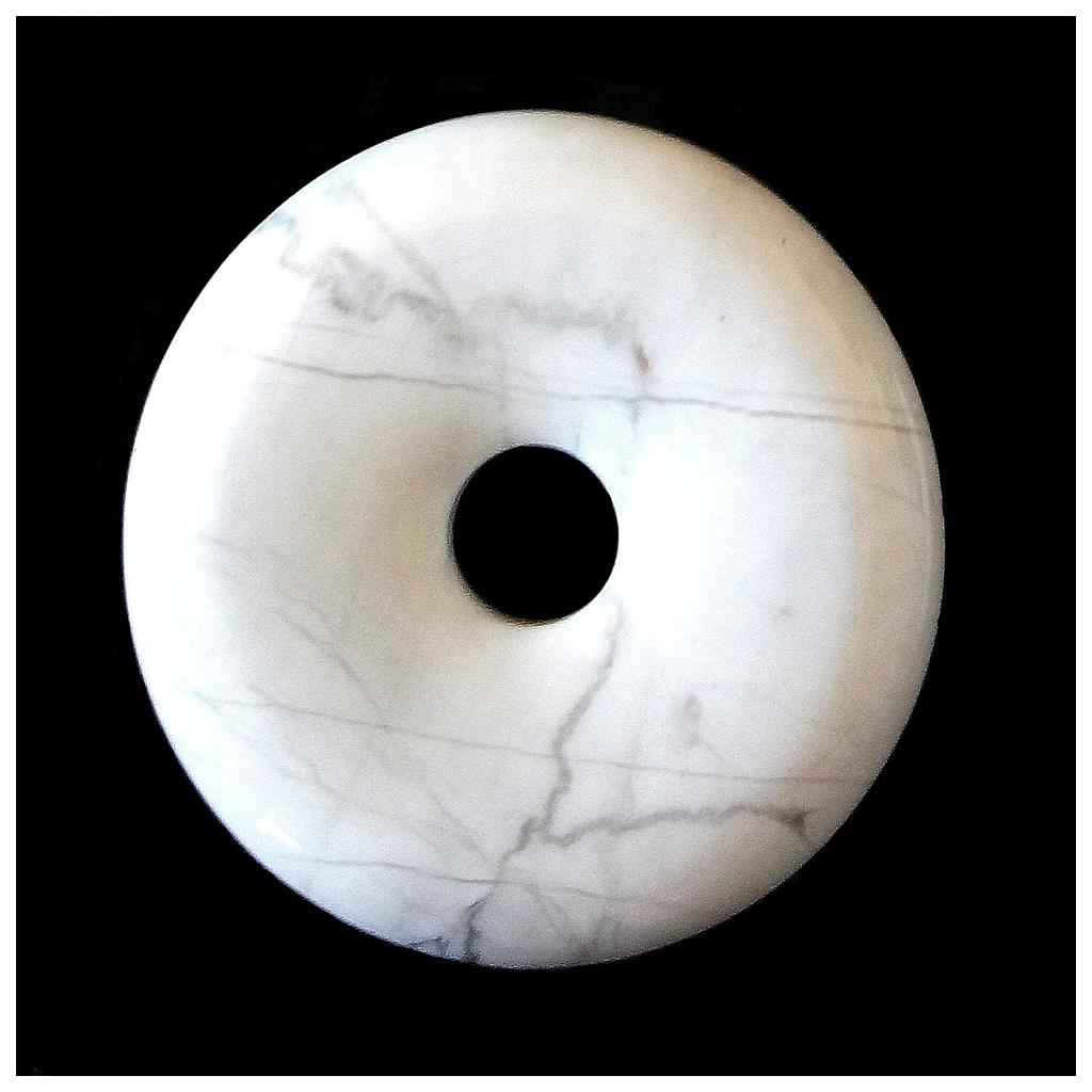 Buy Donut chinese pi pendant in white howlite 30mm diam at affordable ...