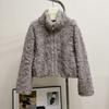 Off-white High-end Stand-up Collar Environmentally Friendly Fur Jacket for Women's Autumn and Winter New Temperament Plush Short Top