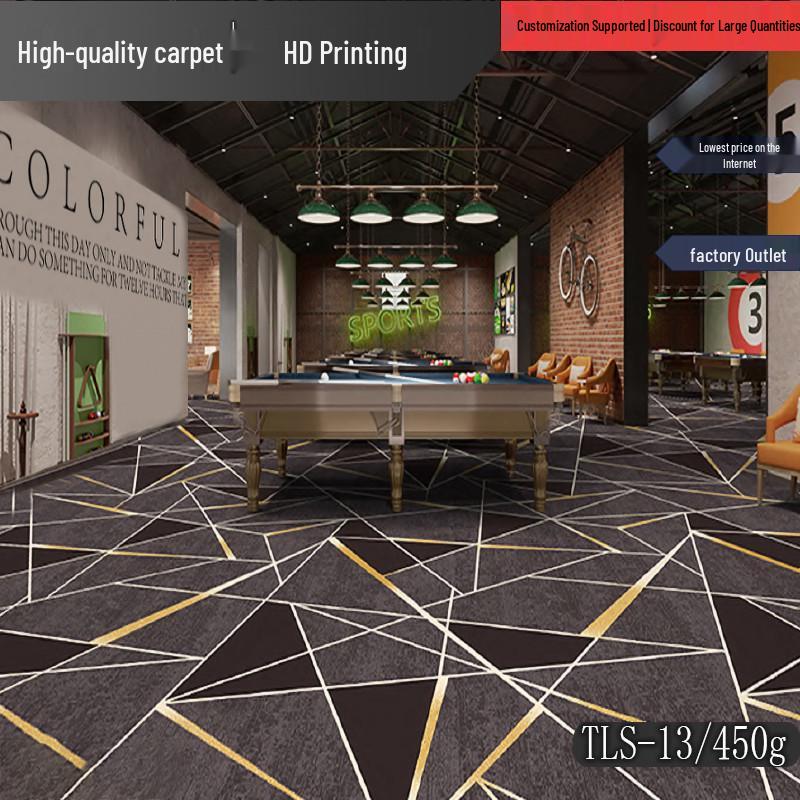 Fireproof Printed Commercial Carpet for Billiard Halls, Hotels, Malls, Offices, and Aisles 450g Polyester