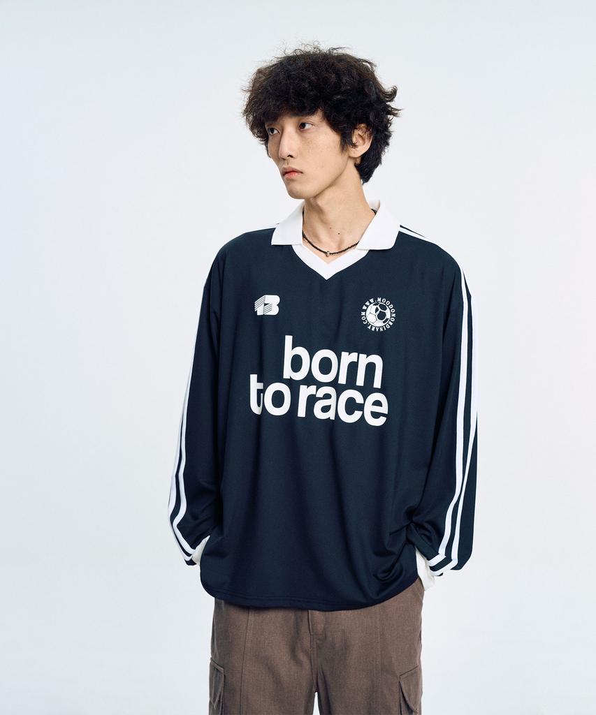 MOO Bone Track Long Sleeve Football Jersey - White