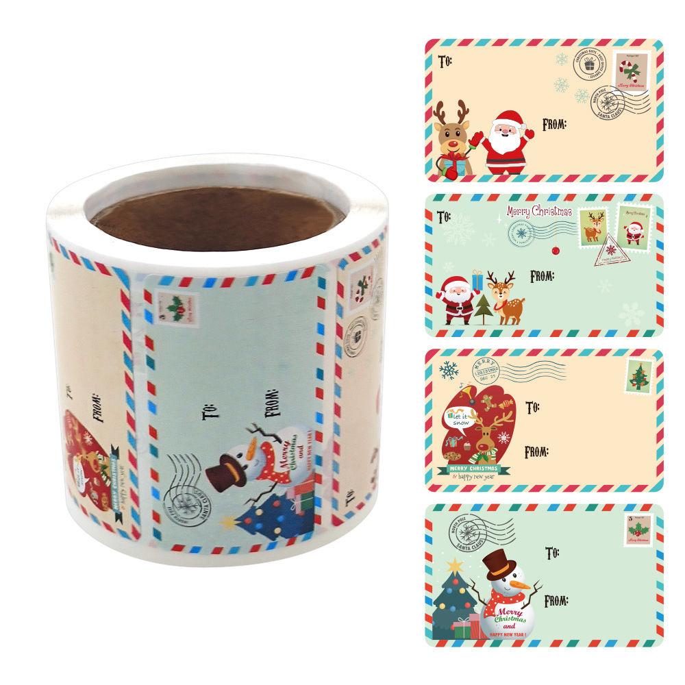 250 Pcs Christmas Tags Self Adhesive Gift Tags for Xmas Presents Christmas Labels Stickers for Wrapping Paper Birthday