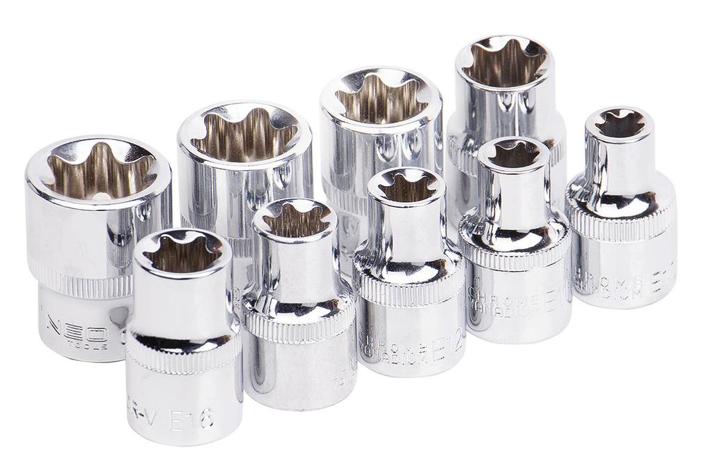 1/2" Torx socket wrenches, set of 9