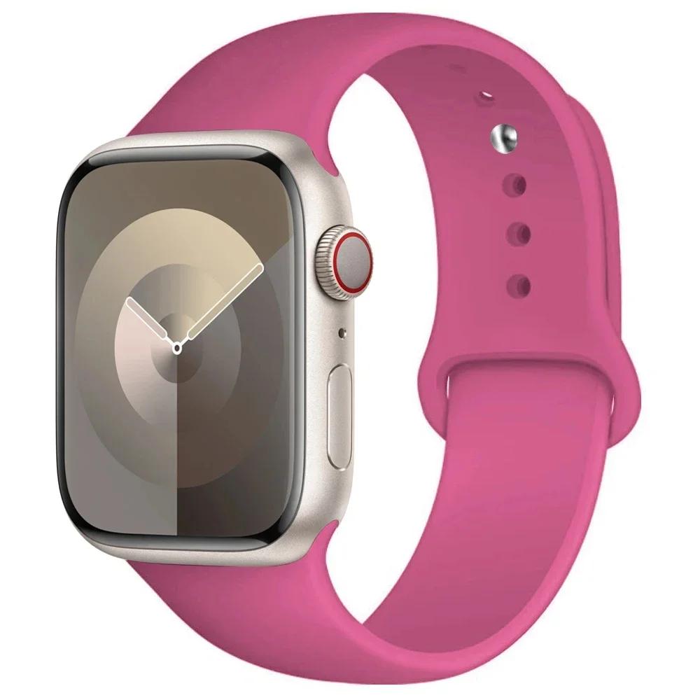 Silicone Strap For Apple Watch band 45mm 44mm 41mm 42mm 40mm 49mm 38mm correa bracelet iWatch series 9 8 5 4 3 8 6 SE 7 Ultra 2