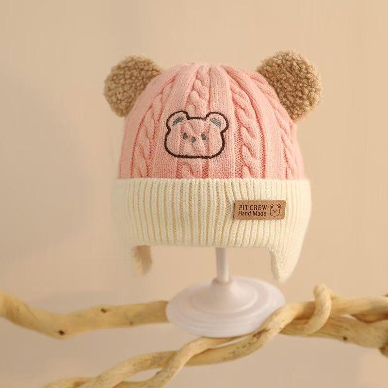 Baby hat new wool hat cute super cute boy and girl baby pullover hat autumn and winter children's knitted pullover hat
