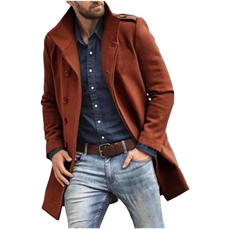 Men's European Style Wool Coat - 2023 Autumn/Winter, Thickened, Available In Multiple Colors & Sizes