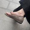 Sheepskin Version~ Korean Inner Height Increase Round Head Toe Herringbone Sandals Women's Summer Vacation Beach Cool Slippers