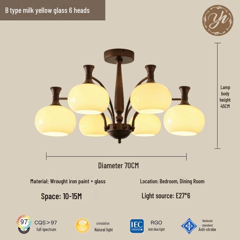 2025 French Mid-Century Luxury Chandelier: Retro American Persimmon Hall Lighting Fixture