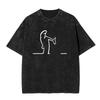 Washed Vintage Osvaldo Cavandoli La Linea Funny Graphic Tshirts Men Women Clothing Anime Oversized Short Sleeve Tops T Shirts