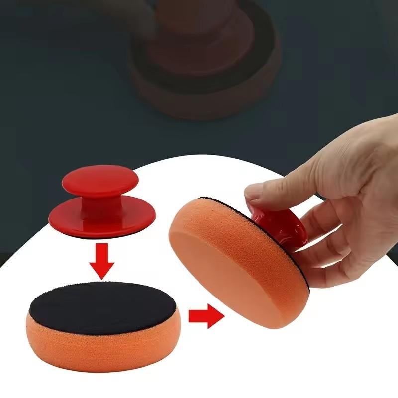 Car Wash Wax Polish Pad with Handle Car Waxing Multi-Functional Use Cleaning Sponge for Car Polishing Sponges