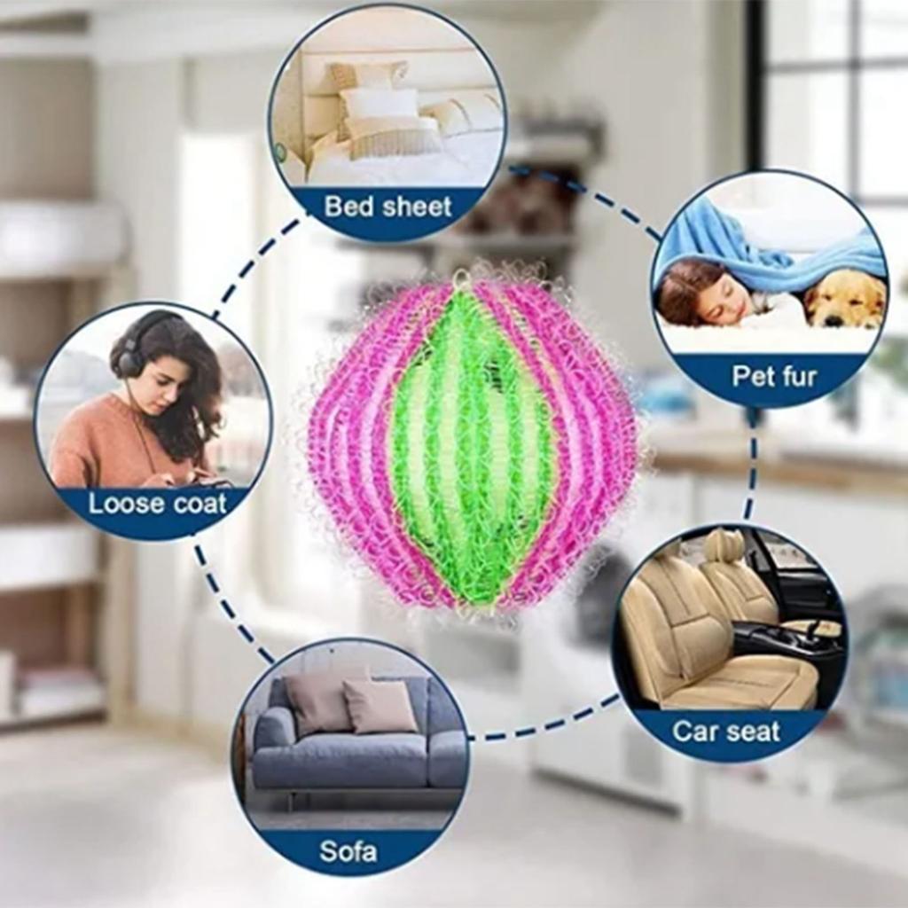 8Pcs Pet Hair Remover Balls Nylon Round Efficient Laundry Lint Remover Balls for Household Laundry