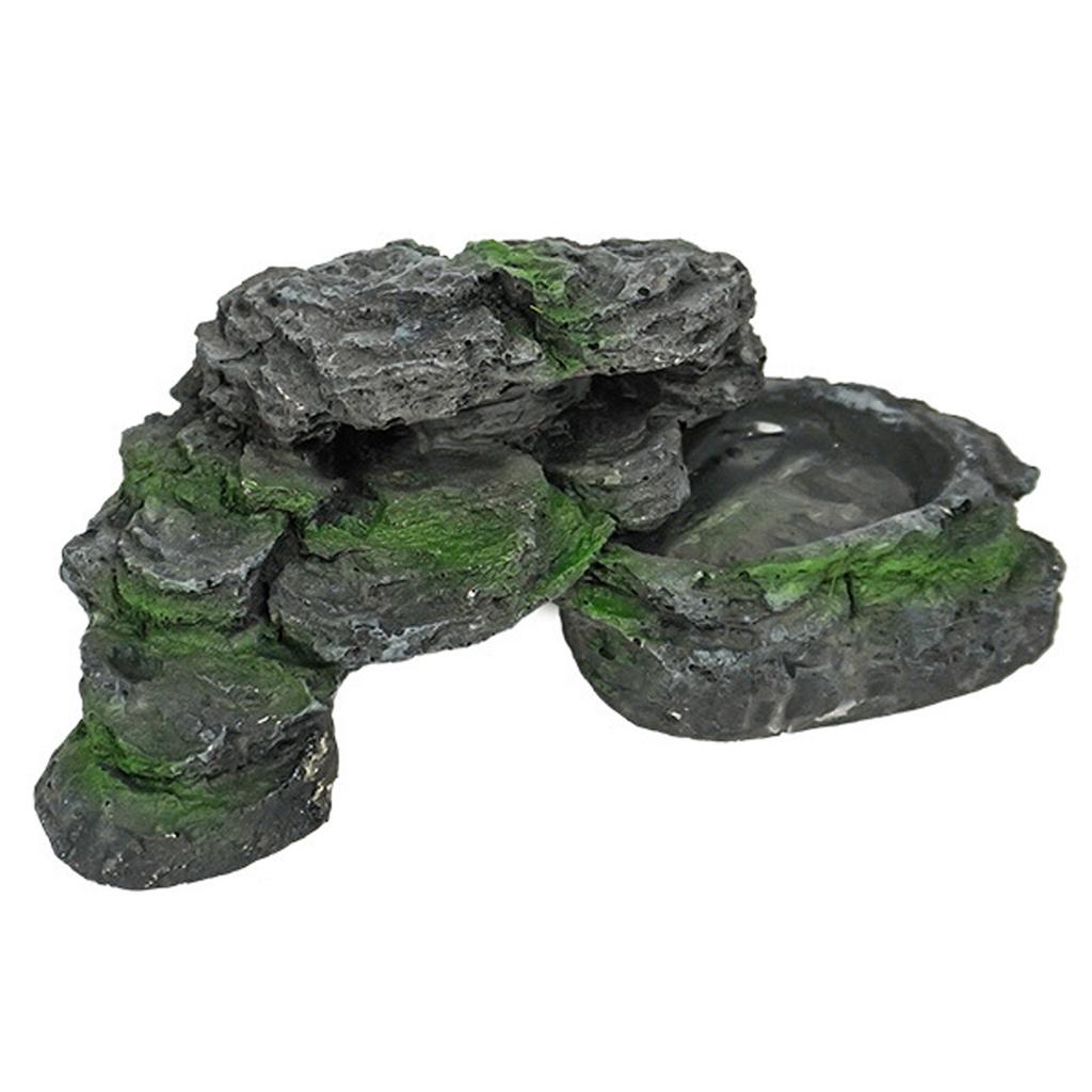 Terrariums Basking Platform Fishtanks Shelter Cave for Reptiles Terrapin Aquariums Landscape Decoration for Home Office