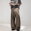 Three-dimensional Pleated A-shaped Silhouette Trousers Men's, Old Money Style High-end Commuter Trousers