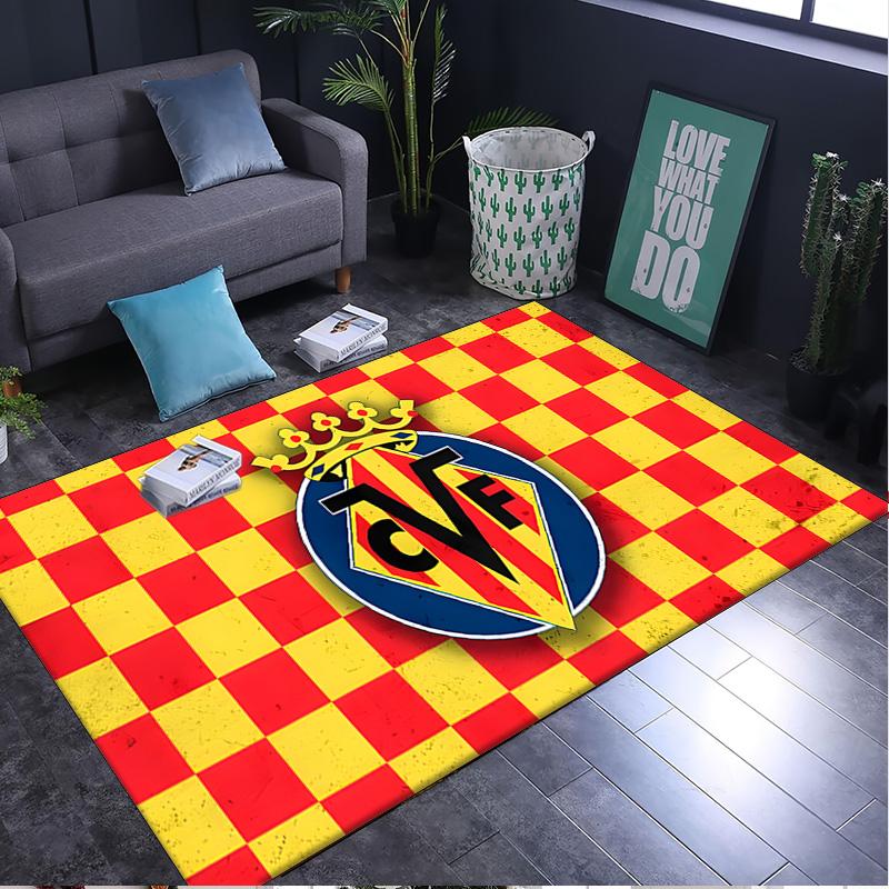 1PC rug Club Vill-arreal Crest Design Carpet, Chair Rug,Area Rug for Office Bedroom living rooms bedroom, Doormat decor Christmas fan gifts