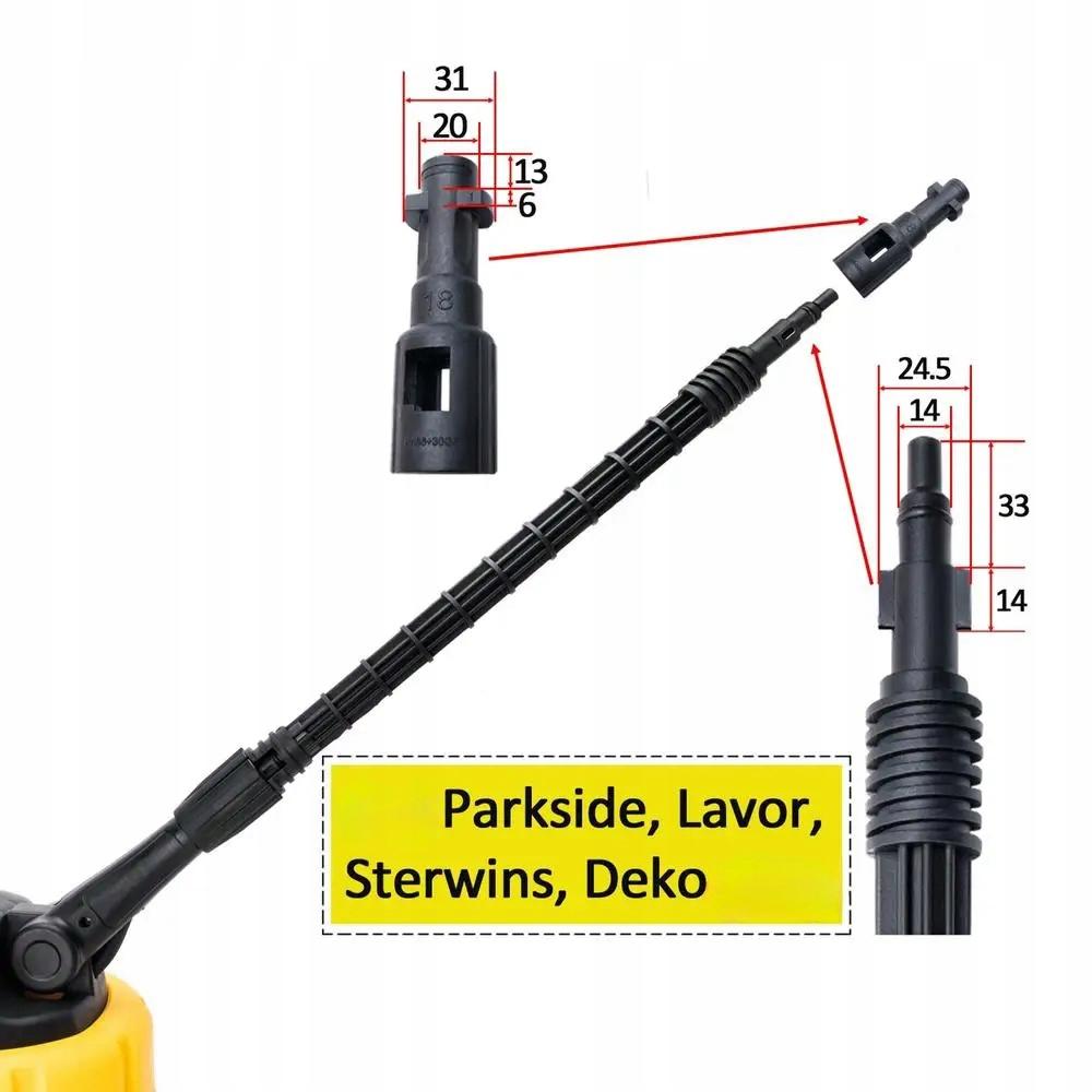 Rosfix PowerBrush Turbo 28cm – Szczotka T-Racer Do Myjek | Z Pojemnikiem Na Detergent | Kompatybilna Z Karcher K1–K7, Lavor, Parkside