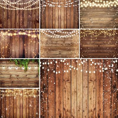 Brown Wood Backdrop Rustic Photo Backdrop Cloth Country Wooden Background Birthday Wedding Western Party Decoration for Children