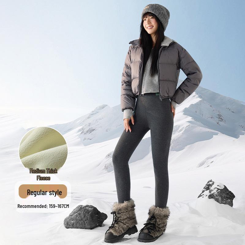 Women's Lambswool Cotton Pants - Autumn/Winter Thick Base Layer Plus Velvet, 2025 New Style Warm Tight Leggings.