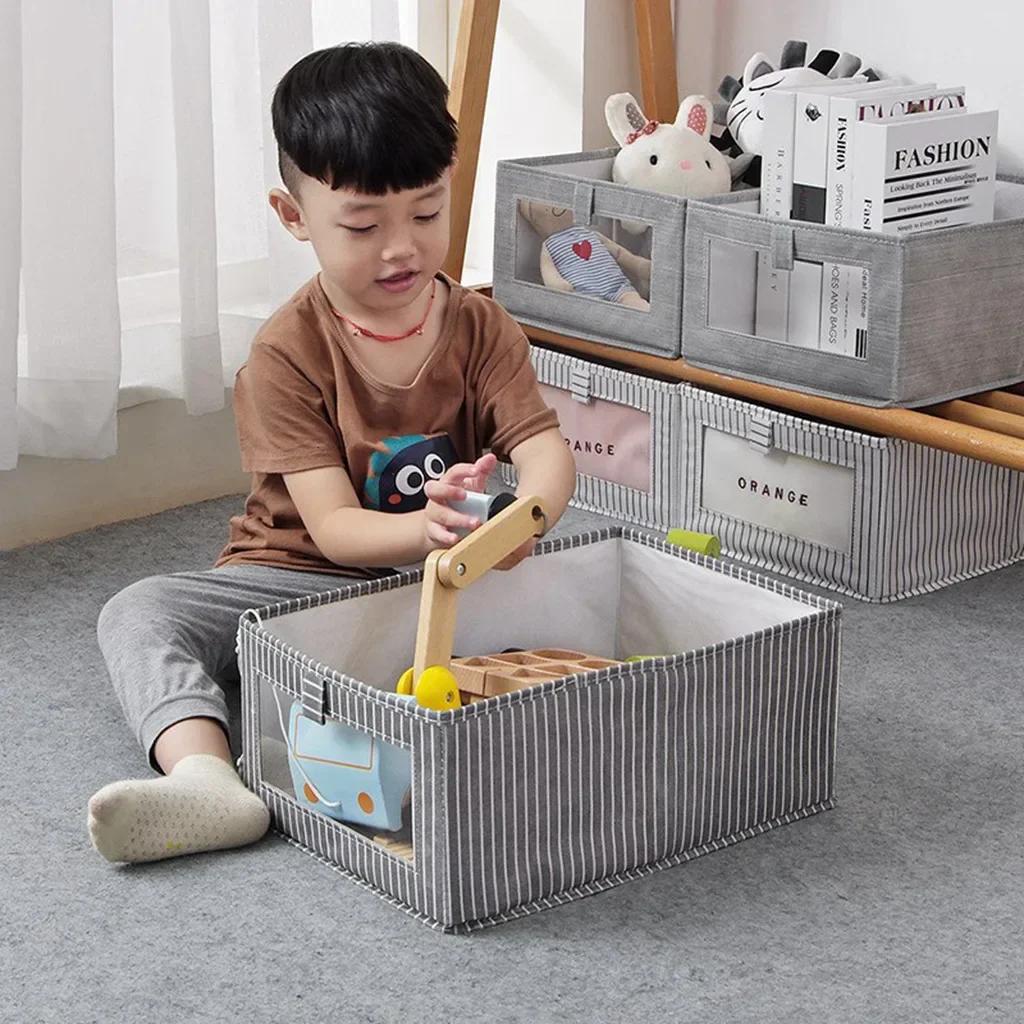 Foldable Non-woven CD Storage Box Foldable Bins Kids Toys Wardrobe Clothes Organizers Cosmetics Storage Basket Laundry Basket