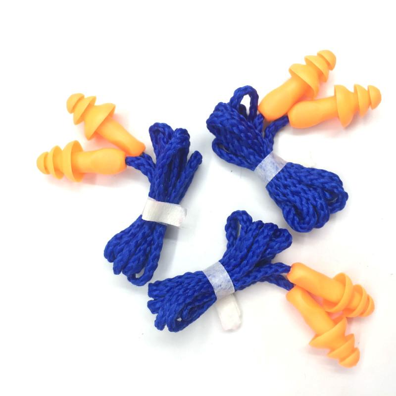 10Pcs Soft Silicone Corded Ear Plug Protector Reusable Hearing Protection Noise Reduction Safe Work Comfortable Earplugs Earmuff