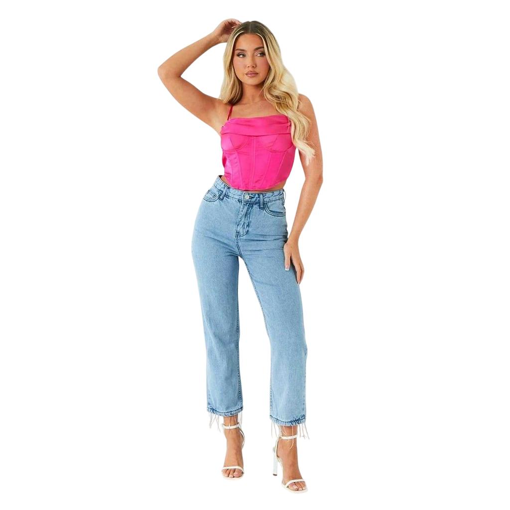 Missy Empire Womens/Ladies Exposed Seams Satin Corset Top