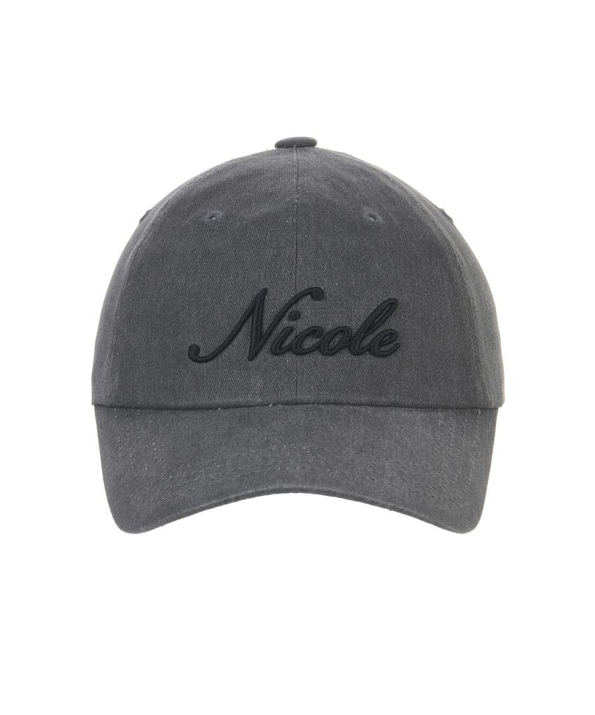 Nigaennikol Nicole Lettering Ball Cap_Denim Charcoal