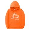Autumn Winter YES I'MCOLD Letter Logo Print Saint Hoodie Hooded Men Women Couple Casual Gray Black Oversized Pullovers