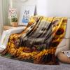 1Pc Cartoon Print Flannel Blanket, High Quality Comfortable for All Seasons, Home Decor, Warmth and Comfort, Perfect for Christmas Birthday Gift