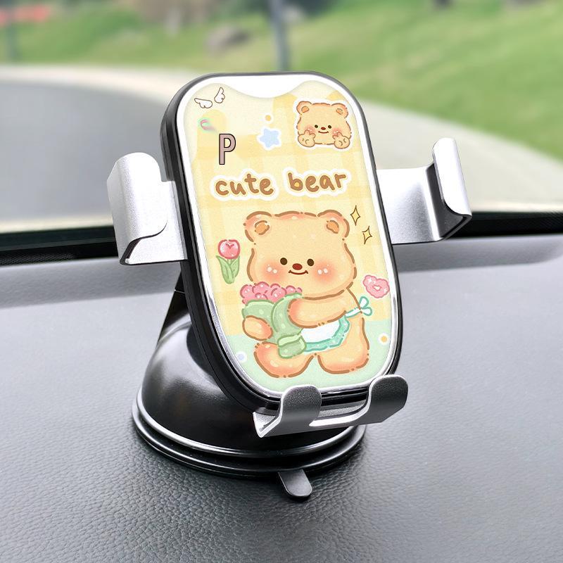 Jigglypuff Style Large Mirror Surface Dashboard Phone Holder 2026 - Suction Cup, Cute Cartoon Design